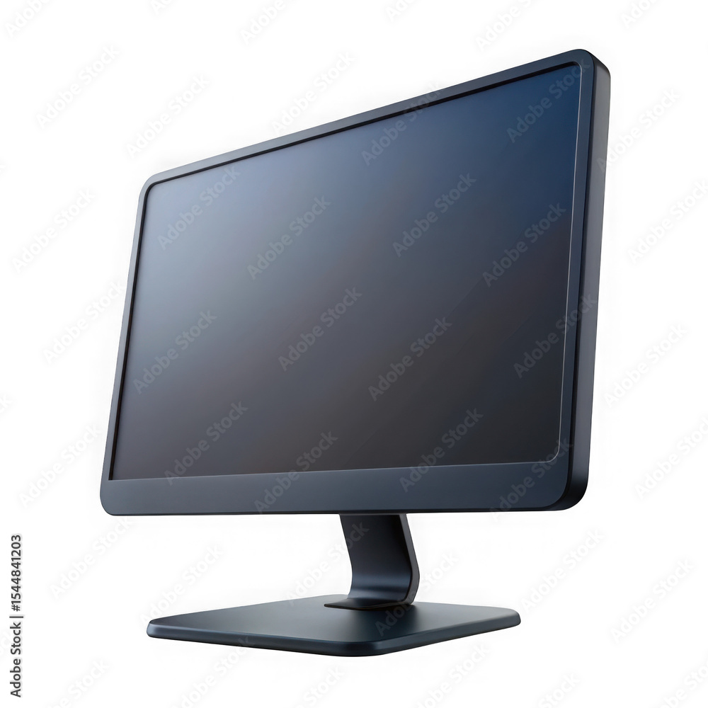 Poster dark gray computer monitor isolated on transparent background