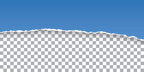 Vector Blue Torn Paper On Transparent Background