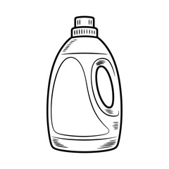 Laundry detergent bottle outline vector illustration for graphic design