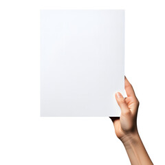Obraz premium A blank paper holding a hand