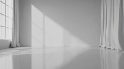 Fototapeta premium Minimalist White Room Interior Design