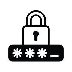 Latest glyph style icon showing password protection