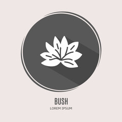 Symbol bush logo. Illustration of bush in flat. Stock