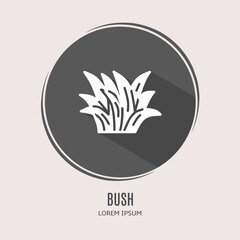 Symbol bush logo. Illustration of bush in flat. Stock