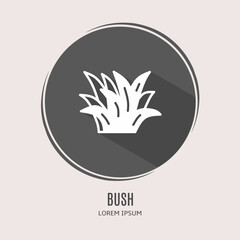 Symbol bush logo. Illustration of bush in flat. Stock