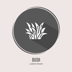 Symbol bush logo. Illustration of bush in flat. Stock