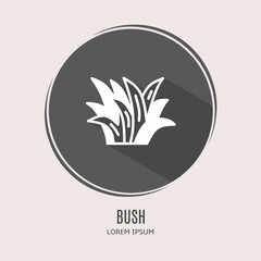 Symbol bush logo. Illustration of bush in flat. Stock