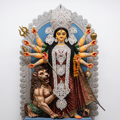 Durga Puja TenArmed Goddess with Lion