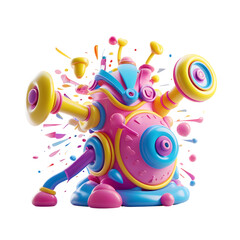 Obraz premium Colorful 3 D Render Abstract Creature isolated on a transparent background