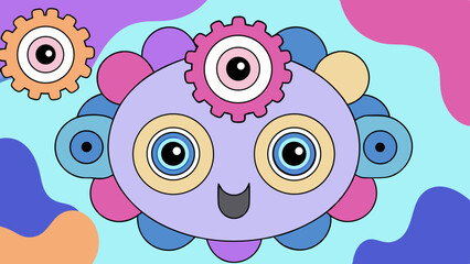 Subconscious Memory Loops – Pastel Vector of Machine Thought Fragments.