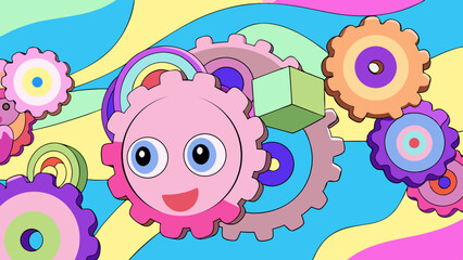 Subconscious Memory Loops – Pastel Vector of Machine Thought Fragments.