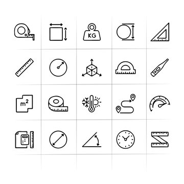 Mesure iconet set  black and white