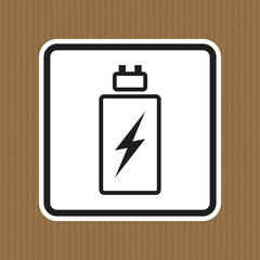 Electricity Icon with Battery Symbol on Minimalist Background Design
