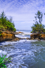 the beauty of Indonesia with mangrove forests and beaches at sunset