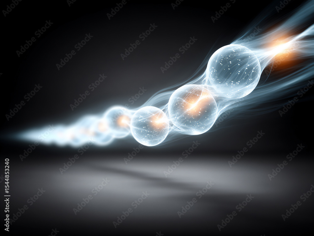 Poster an abstract 3d rendering of interconnected holographic spheres representing different nations