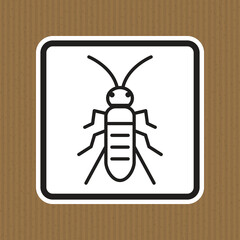 Simple Black and White Icon of an Insect on a Textured Background