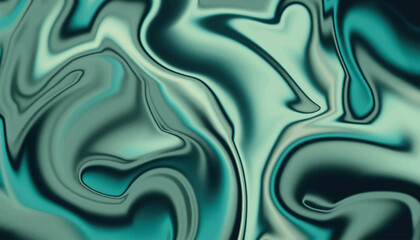Green and Teal Abstract Liquid Marble Texture Background