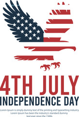 4th July Independence Day with American Eagle
