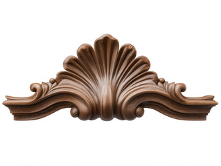 Decorative Wood Carving Ornament Isolated on White