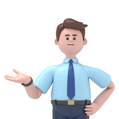 3D illustration of Asian man Felix pointing finger at screen,Transparent Background Mockup.Supports PNG files with transparent backgrounds.