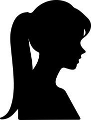 Woman Hairstyle Silhouette Vector, Female Hair Silhouette Design, Woman Haircut Vector Art, Stylish Woman Hair Outline, Beauty Hair Silhouette Art, Woman Hair Profile Vector, Elegant Hair Silhouette D