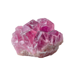 Raw Pink Rhodochrosite Crystal Cluster on White