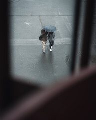 couple with umbrella in the rain