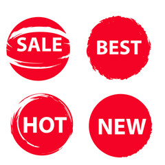 set of red sale stickers