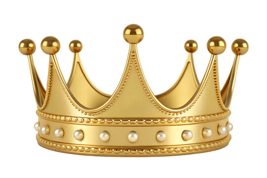 Elegant golden royal crown with pearls symbolizing royalty power and achievement on black background, crown, gold, golden, royal, king, queen, royalty, luxury, wealth, jewelry, pearl, pearls, ornate, 