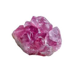 Fototapeta premium Pink Quartz Crystal Specimen Isolated on White Background