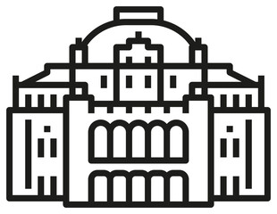 Fototapeta premium State Opera – Vienna, Austria (outline icon) 