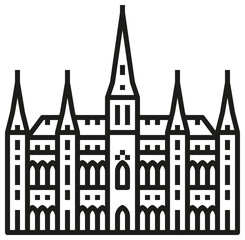 Fototapeta premium City Hall – Vienna, Austria (outline icon) 
