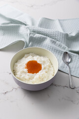rice porridge with jam