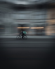 bicycle on the road plus speed effect