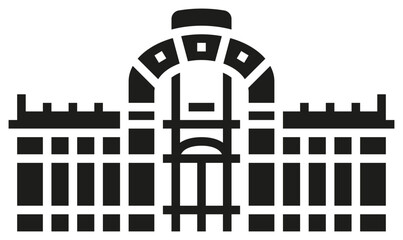 Fototapeta premium Otto Wagner Pavillon Karlsplatz – Vienna, Austria (glyph icon) 