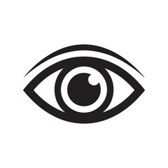 Black and White Stylized Eye Icon Graphic Vector
