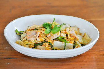 stir fried vegetable in oyster sauce or vegetable salad or sukiyaki