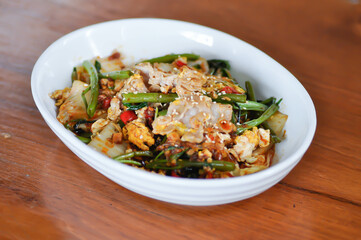 stir fried vegetable in oyster sauce or vegetable salad or sukiyaki