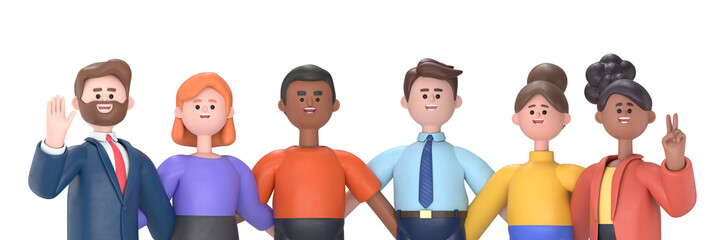 Young diverse people group standing together.Transparent Background Mockup.Supports PNG files with transparent backgrounds.
