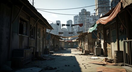 Shanty Town Slums in Dystopian City