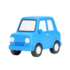 Blue Cartoon Car: A vibrant, cheerful blue cartoon car stands out, perfect for conveying themes of travel, transportation, and imagination. 