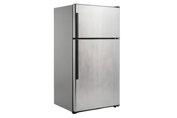 Modern stainless steel refrigerator isolated on a black background with clean lines, refrigerator, fridge, appliance, kitchen, stainless steel, modern, home appliance, cooking, cold storage, food, dri