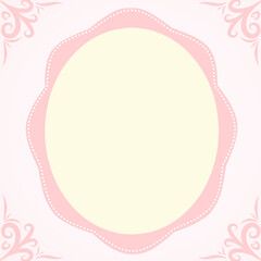 Elegant Pink Decorative Frame With Floral Corners