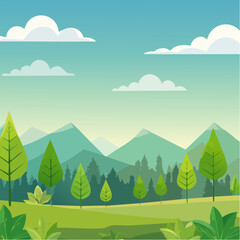 Obraz premium panorama banner background of tropical forest landscape scene