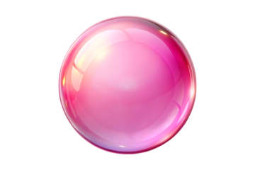 shiny pink bubble image isolated on transparent background