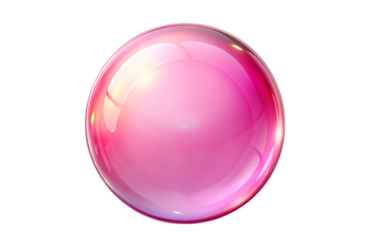 shiny pink bubble image isolated on transparent background