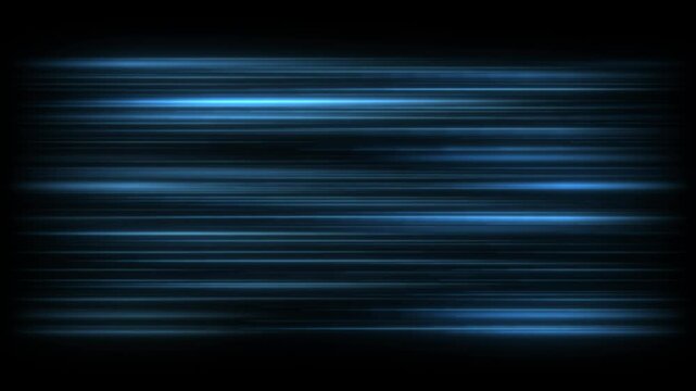 Cold air flow from conditioner effect. air light effect with blue rays. Freezing wind waves air blowing effect. Abstract directional optical fiber neon lines on black Background. Air cooling process