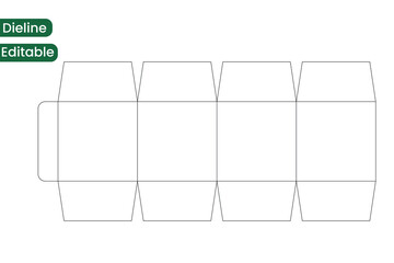 square box dieline, dieline, square packaging template,  square box die cut, box dieline, 