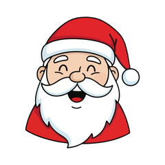Happy Cartoon Santa Claus Red Suit White Beard Christmas Cheerful
