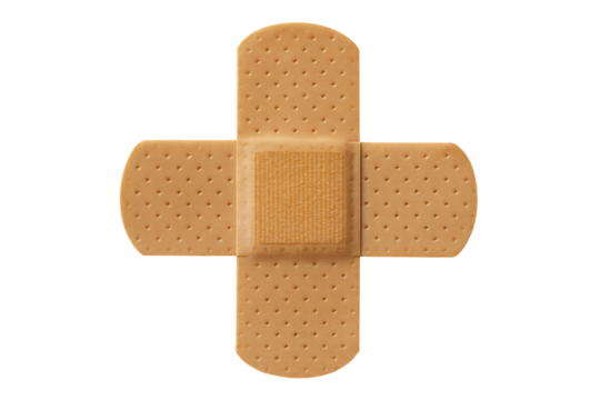 Medical Band-Aids in X Shape